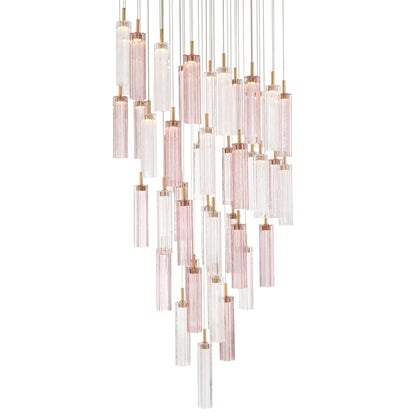 Crystorama Lighting Group Addis 36" Wide Multi Light Pendant with Spring Glass Shades