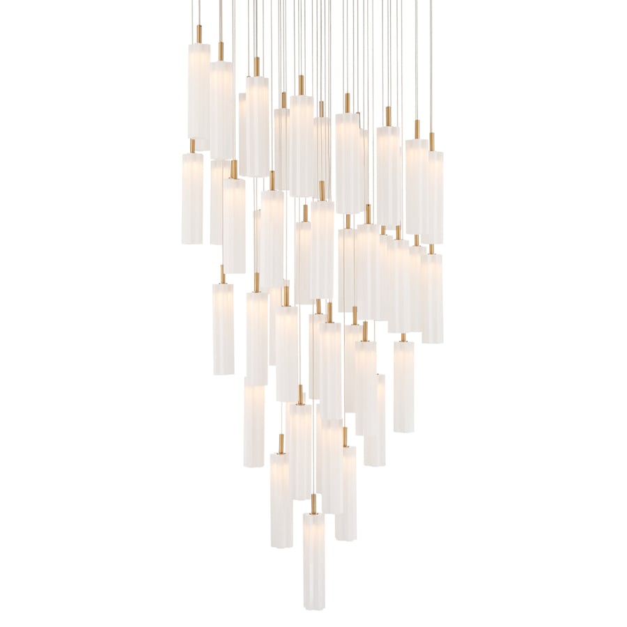 Crystorama Lighting Group Addis 36" Wide Multi Light Pendant with White Glass Shades