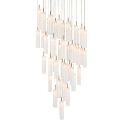 Crystorama Lighting Group Addis 36" Wide Multi Light Pendant with White Glass Shades