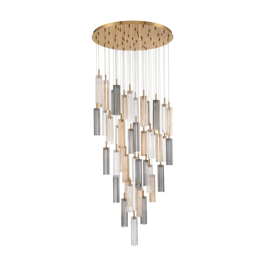 Crystorama Lighting Group Addis 36" Wide Multi Light Pendant with Autumn Glass Shades