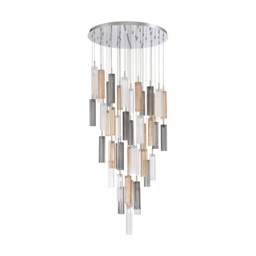 Crystorama Lighting Group Addis 36" Wide Multi Light Pendant with Autumn Glass Shades