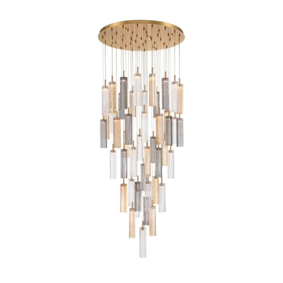 Crystorama Lighting Group Addis 36" Wide Multi Light Pendant with Autumn Glass Shades