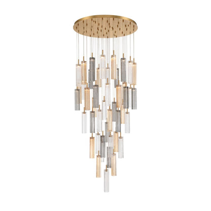 Crystorama Lighting Group Addis 36" Wide Multi Light Pendant with Autumn Glass Shades