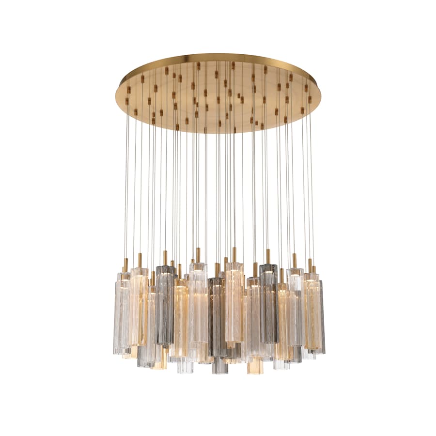 Crystorama Lighting Group Addis 36" Wide Multi Light Pendant with Autumn Glass Shades