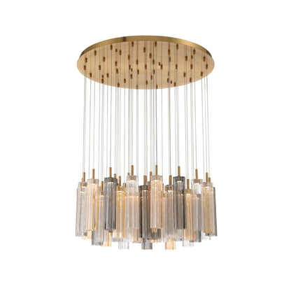 Crystorama Lighting Group Addis 36" Wide Multi Light Pendant with Autumn Glass Shades