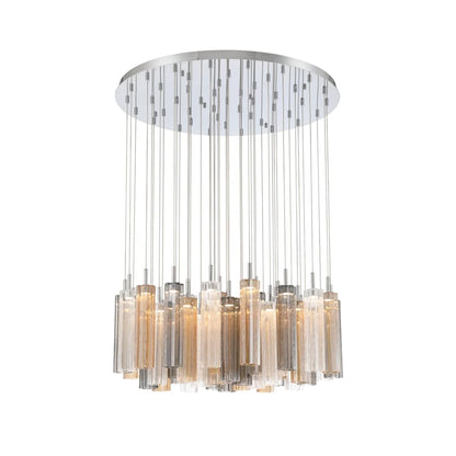 Crystorama Lighting Group Addis 36" Wide Multi Light Pendant with Autumn Glass Shades