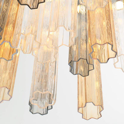 Crystorama Lighting Group Addis 36" Wide Multi Light Pendant with Autumn Glass Shades