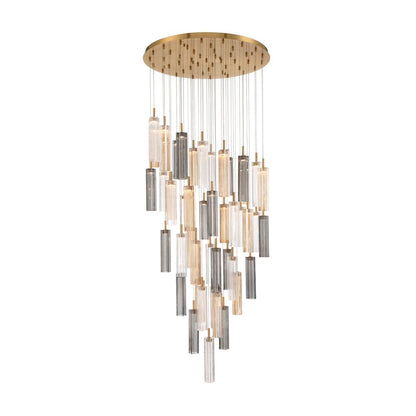 Crystorama Lighting Group Addis 36" Wide Multi Light Pendant with Autumn Glass Shades