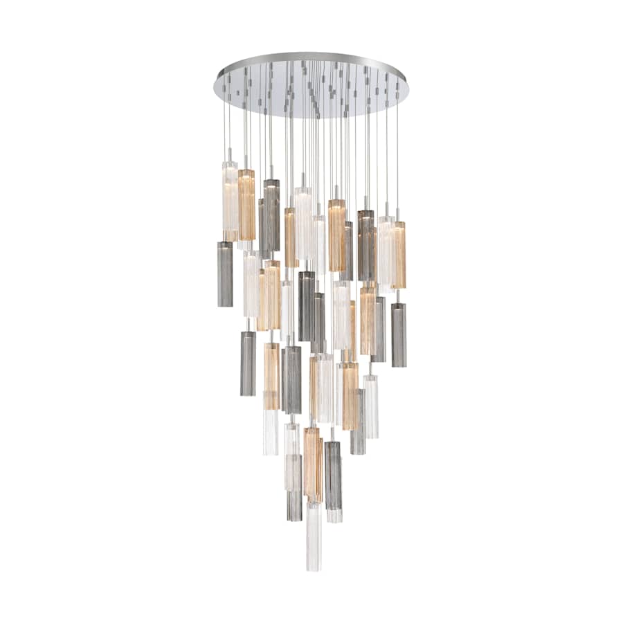 Crystorama Lighting Group Addis 36" Wide Multi Light Pendant with Autumn Glass Shades