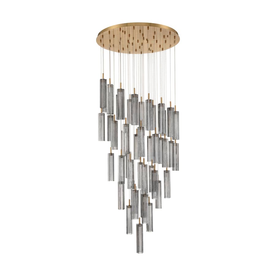 Crystorama Lighting Group Addis 36" Wide Multi Light Pendant with Smoke Glass Shades