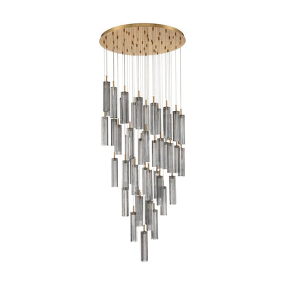 Crystorama Lighting Group Addis 36" Wide Multi Light Pendant with Smoke Glass Shades