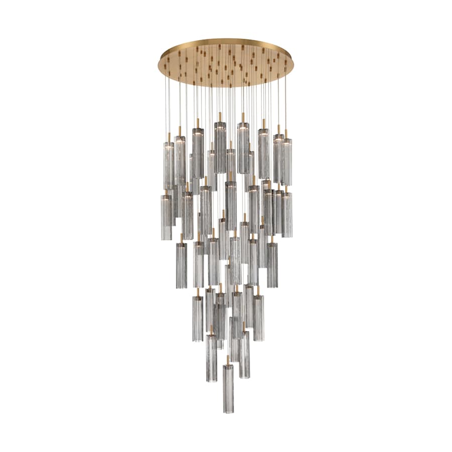 Crystorama Lighting Group Addis 36" Wide Multi Light Pendant with Smoke Glass Shades