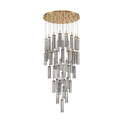 Crystorama Lighting Group Addis 36" Wide Multi Light Pendant with Smoke Glass Shades