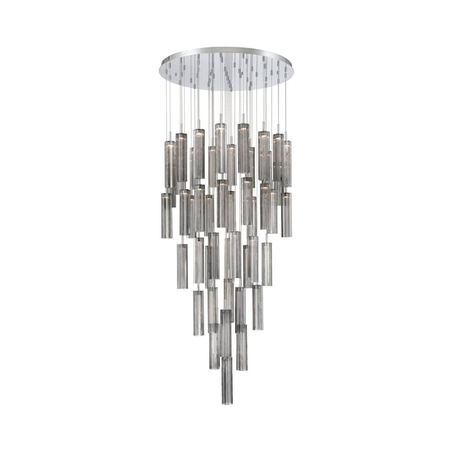 Crystorama Lighting Group Addis 36" Wide Multi Light Pendant with Smoke Glass Shades
