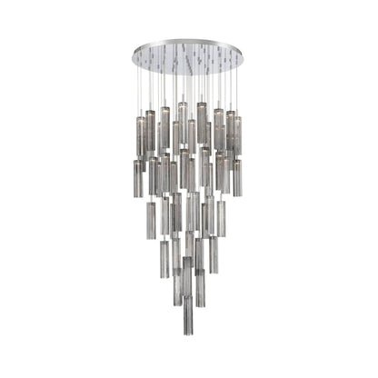 Crystorama Lighting Group Addis 36" Wide Multi Light Pendant with Smoke Glass Shades