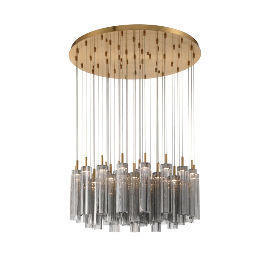 Crystorama Lighting Group Addis 36" Wide Multi Light Pendant with Smoke Glass Shades