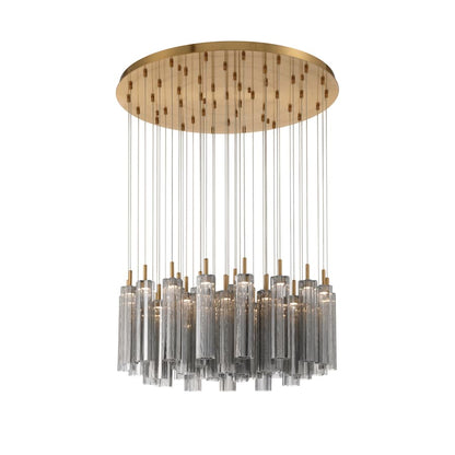 Crystorama Lighting Group Addis 36" Wide Multi Light Pendant with Smoke Glass Shades