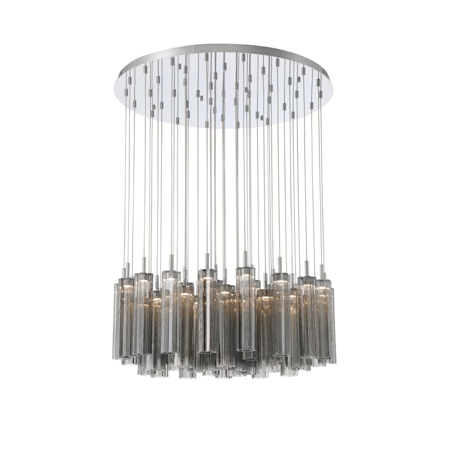 Crystorama Lighting Group Addis 36" Wide Multi Light Pendant with Smoke Glass Shades