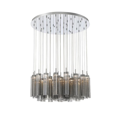 Crystorama Lighting Group Addis 36" Wide Multi Light Pendant with Smoke Glass Shades