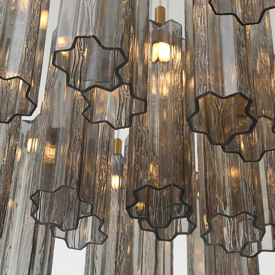Crystorama Lighting Group Addis 36" Wide Multi Light Pendant with Smoke Glass Shades