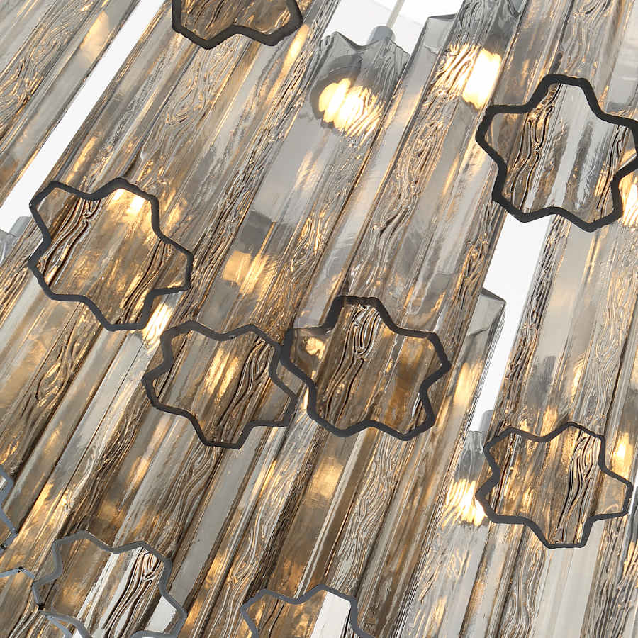 Crystorama Lighting Group Addis 36" Wide Multi Light Pendant with Smoke Glass Shades