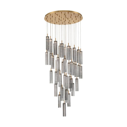 Crystorama Lighting Group Addis 36" Wide Multi Light Pendant with Smoke Glass Shades