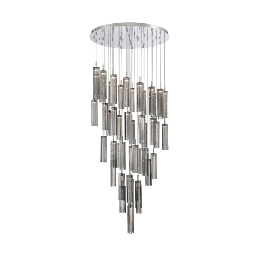 Crystorama Lighting Group Addis 36" Wide Multi Light Pendant with Smoke Glass Shades