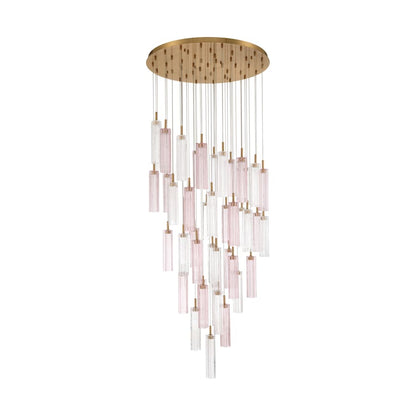 Crystorama Lighting Group Addis 36" Wide Multi Light Pendant with Spring Glass Shades