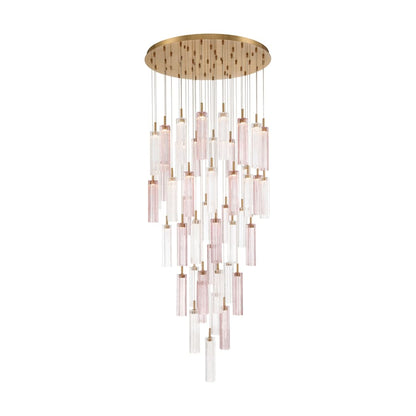 Crystorama Lighting Group Addis 36" Wide Multi Light Pendant with Spring Glass Shades