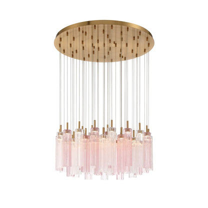Crystorama Lighting Group Addis 36" Wide Multi Light Pendant with Spring Glass Shades