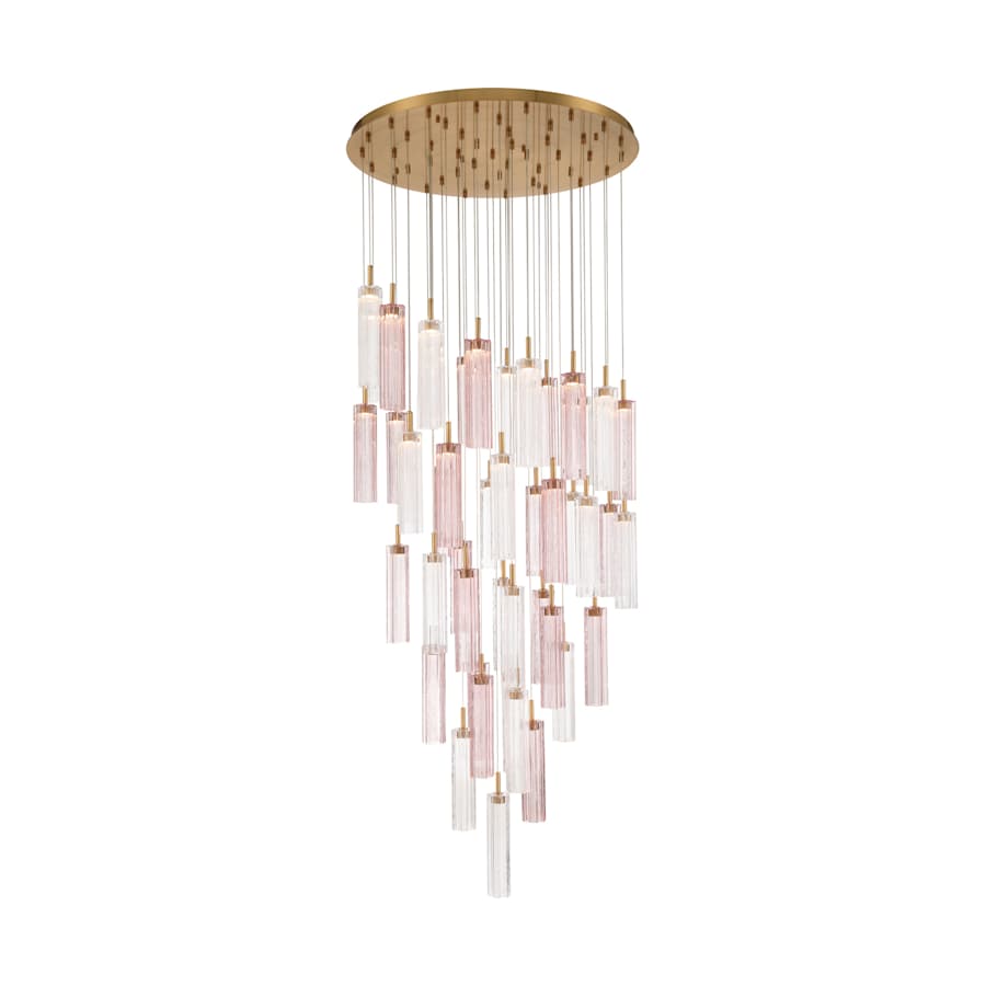 Crystorama Lighting Group Addis 36" Wide Multi Light Pendant with Spring Glass Shades
