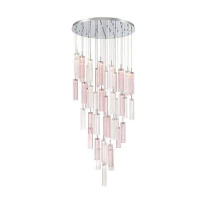 Crystorama Lighting Group Addis 36" Wide Multi Light Pendant with Spring Glass Shades