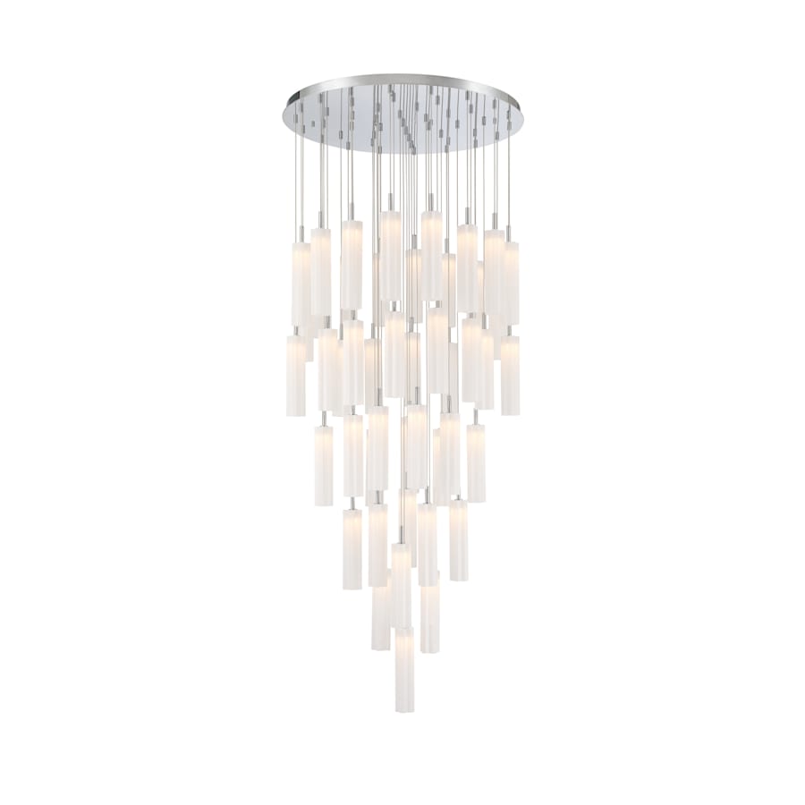 Crystorama Lighting Group Addis 36" Wide Multi Light Pendant with White Glass Shades