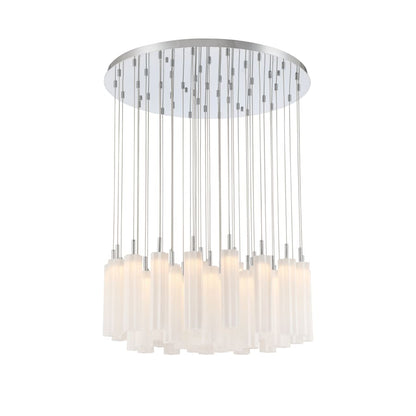 Crystorama Lighting Group Addis 36" Wide Multi Light Pendant with White Glass Shades