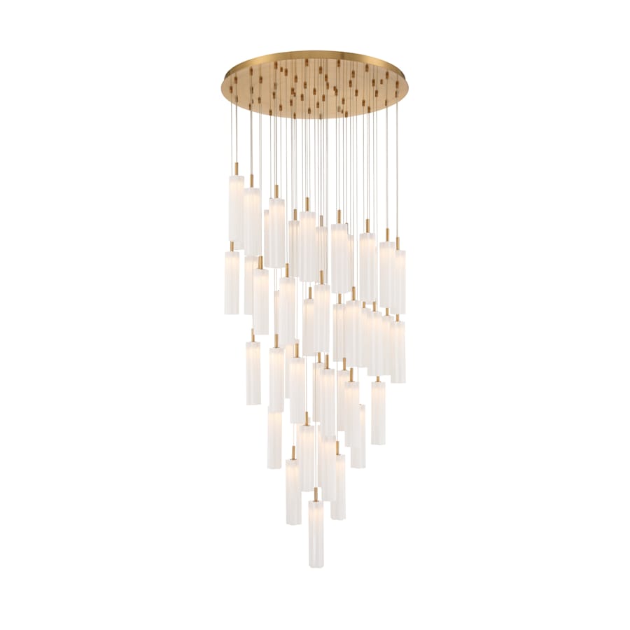 Crystorama Lighting Group Addis 36" Wide Multi Light Pendant with White Glass Shades