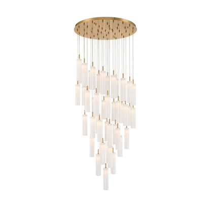 Crystorama Lighting Group Addis 36" Wide Multi Light Pendant with White Glass Shades
