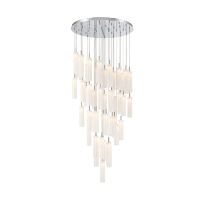 Crystorama Lighting Group Addis 36" Wide Multi Light Pendant with White Glass Shades