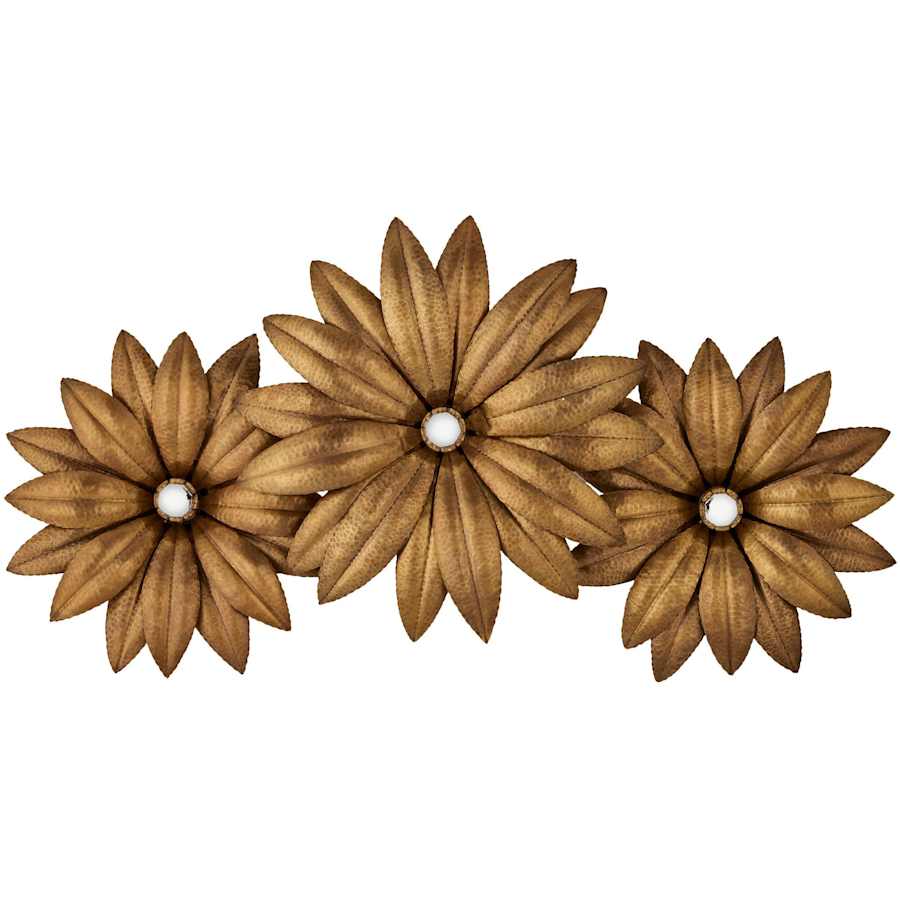 Currey and Company Alithea 3 Light 21" Tall Wall Sconce with Floral Shades