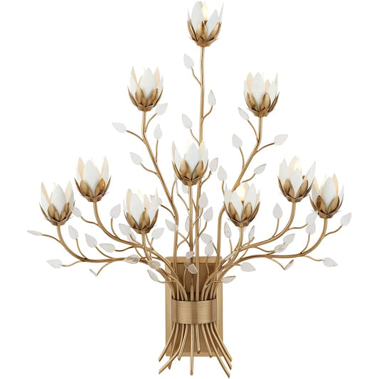Currey and Company Star Magnolia 10 Light 41" Tall Wall Sconce