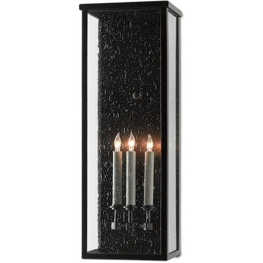 Currey and Company Tanzy 3 Light 28" Tall Outdoor Wall Sconce with Glass Shade