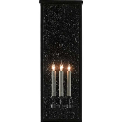 Currey and Company Tanzy 3 Light 28" Tall Outdoor Wall Sconce with Glass Shade