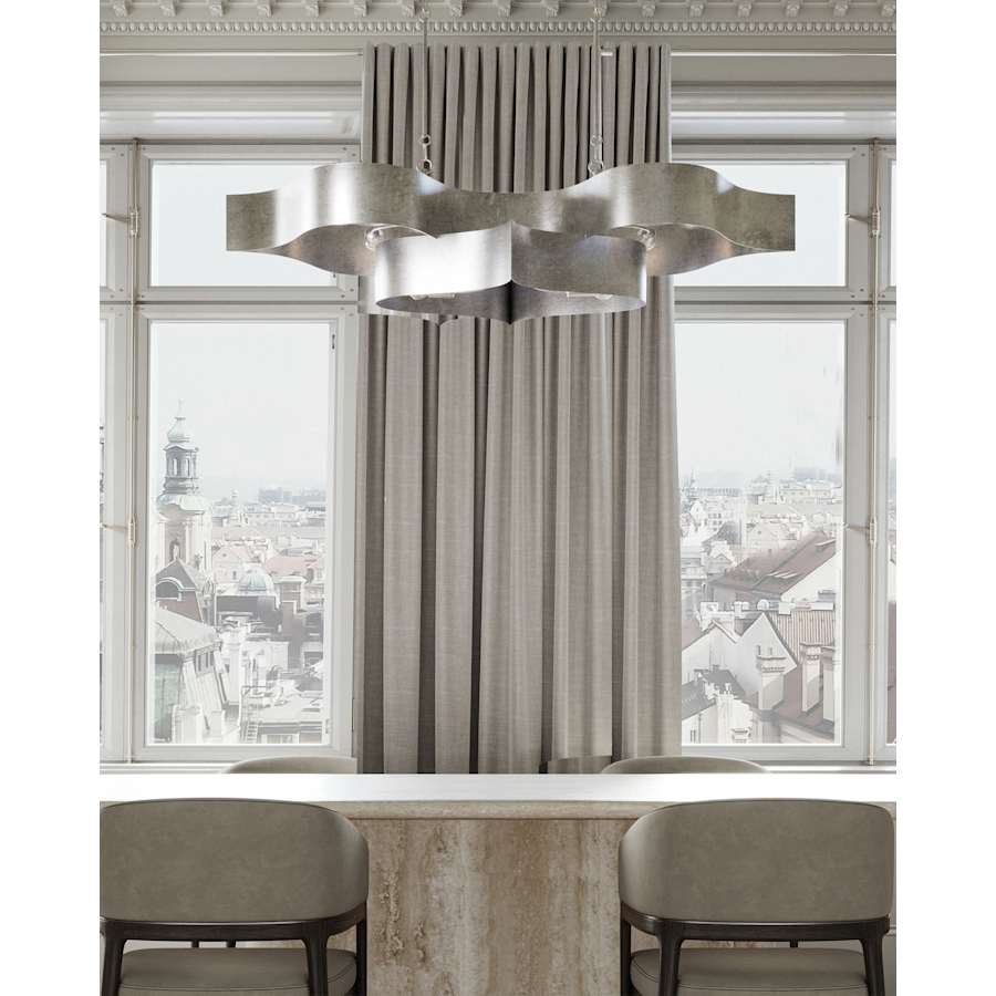 Currey and Company Grand Lotus 6 Light 51" Wide Wrought Iron Chandelier