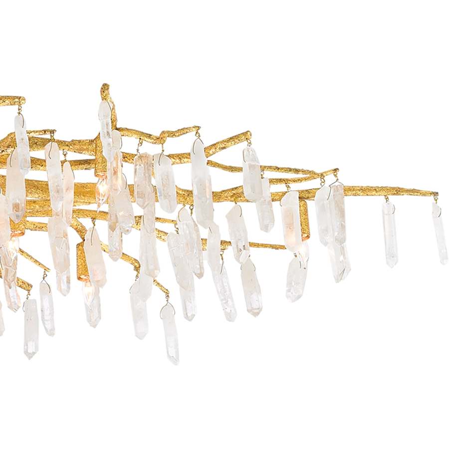 Currey and Company Forest 14 Light 60" Wide Semi-Flush Linear Ceiling Fixture