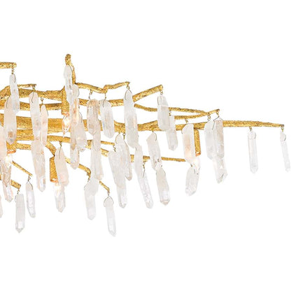 Currey and Company Forest 14 Light 60" Wide Semi-Flush Linear Ceiling Fixture