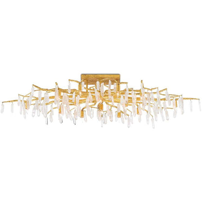 Currey and Company Forest 14 Light 60" Wide Semi-Flush Linear Ceiling Fixture