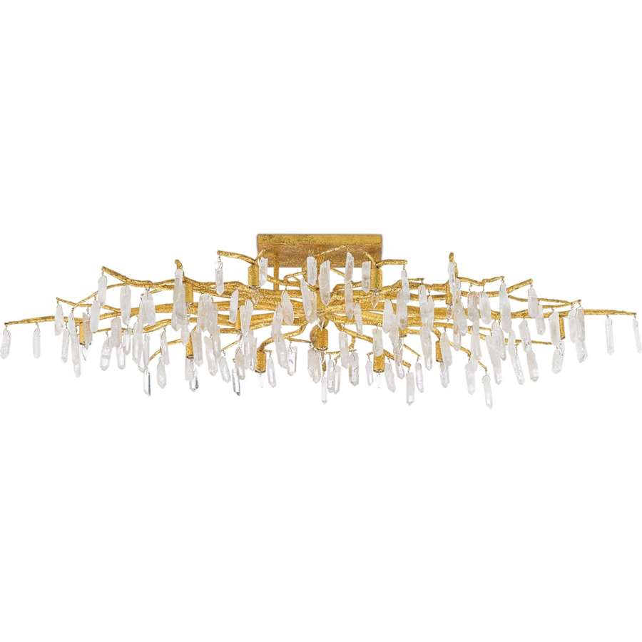 Currey and Company Forest 14 Light 60" Wide Semi-Flush Linear Ceiling Fixture