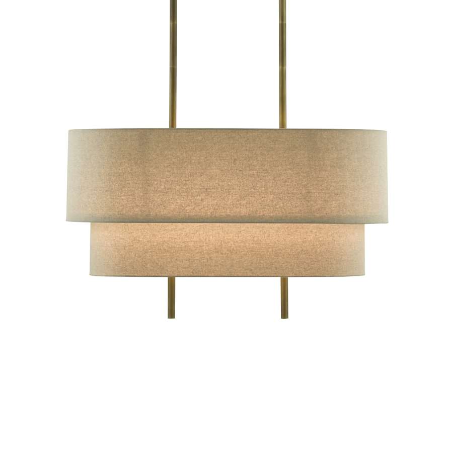 Currey and Company 4 Light 42" Wide LED Drum Chandelier