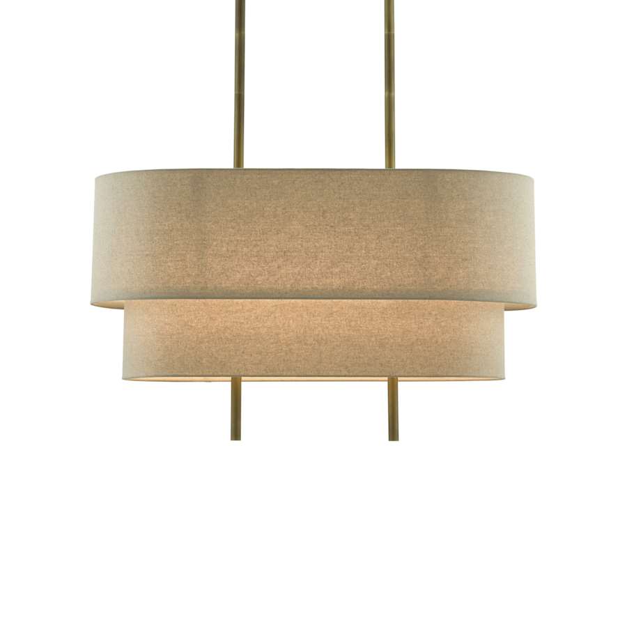 Currey and Company 4 Light 42" Wide LED Drum Chandelier