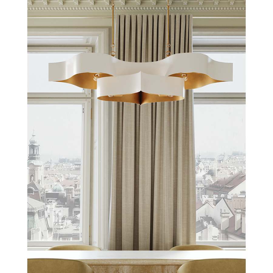 Currey and Company Grand Lotus 6 Light 51" Wide LED Chandelier