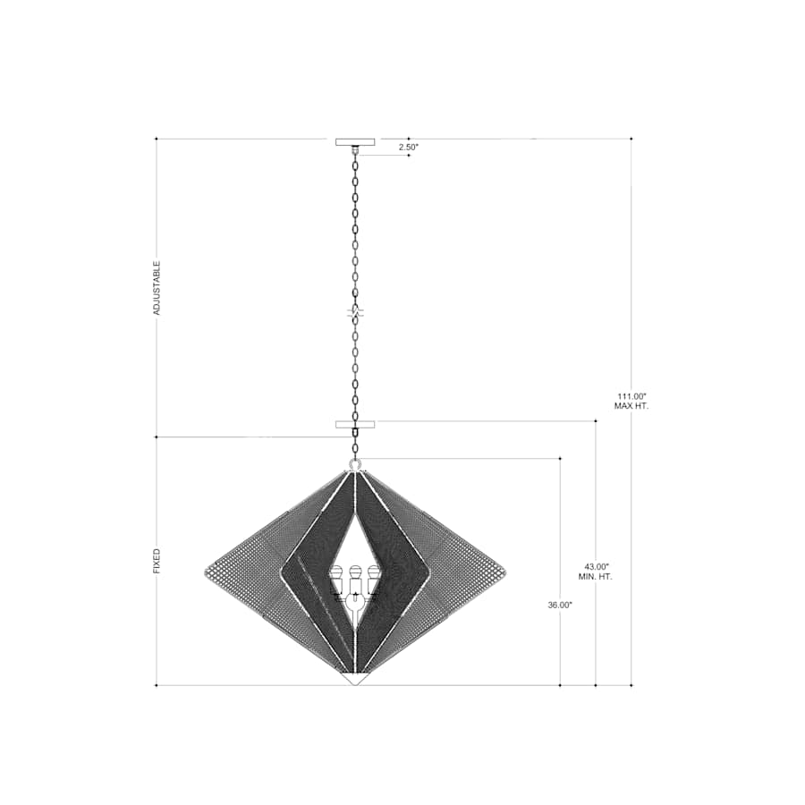 Currey and Company 3 Light 47" Wide LED Abstract Chandelier